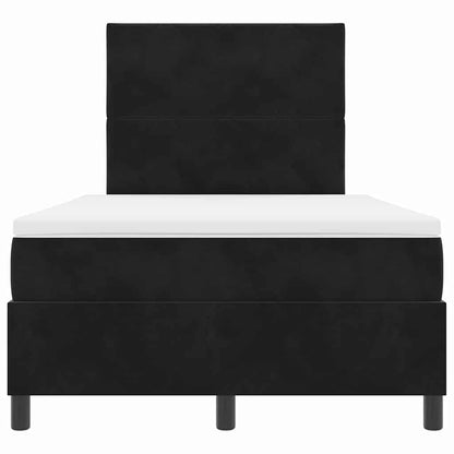 Box Spring Seng Med Madras Sort 120 X 190 Cm Fløjl - Billede 8