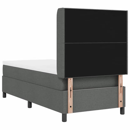 Box Spring Seng Med Madras Mørkegrå 100 X 200 Cm Stof - Billede 11