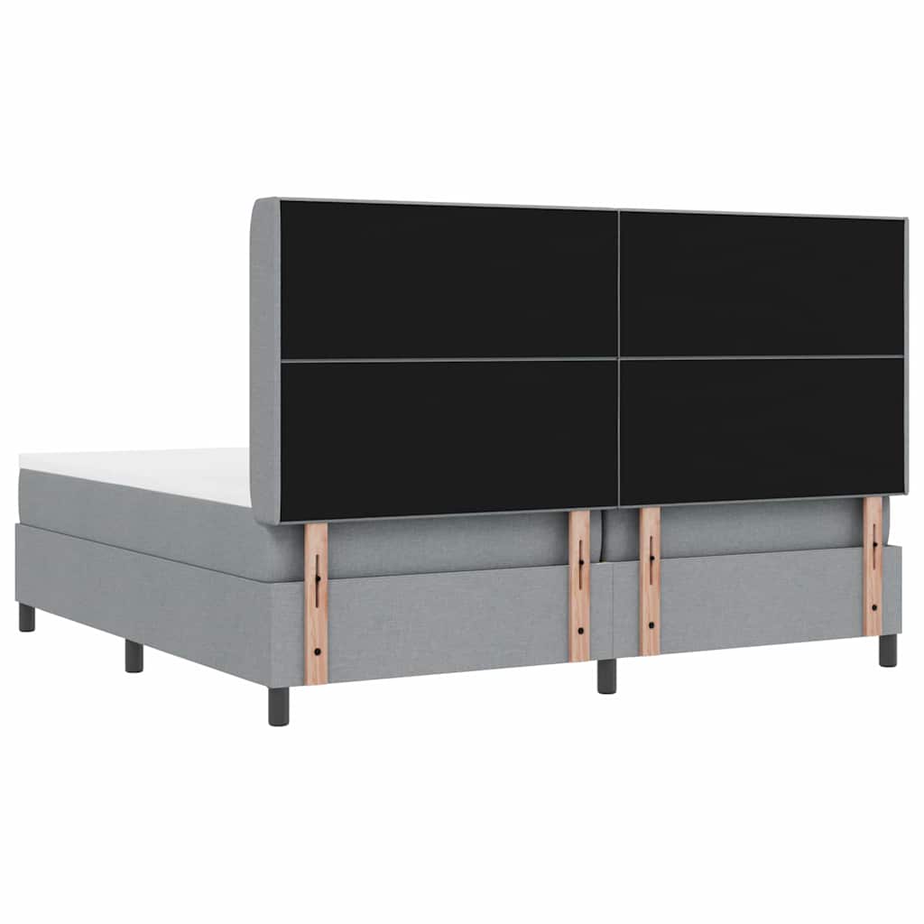 Box Spring Seng Med Madras Lysegrå 200 X 200 Cm Stof - Billede 11