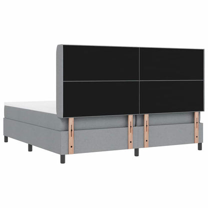 Box Spring Seng Med Madras Lysegrå 200 X 200 Cm Stof - Billede 11