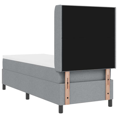 Box Spring Seng Med Madras Lysegrå 90 X 190 Cm Stof - Billede 11