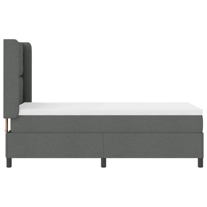 Box Spring Seng Med Madras Mørkegrå 100 X 200 Cm Stof - Billede 8