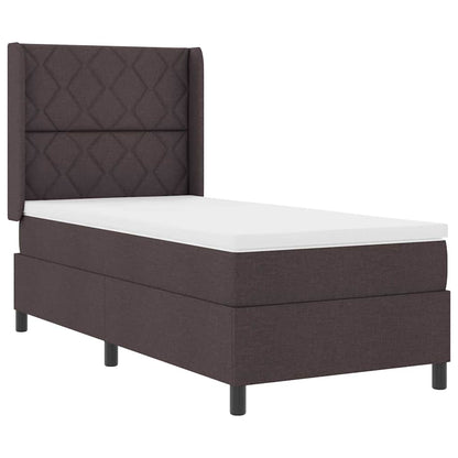 Box Spring Seng Med Madras Mørkebrun 100 X 200 Cm Stof - Billede 2