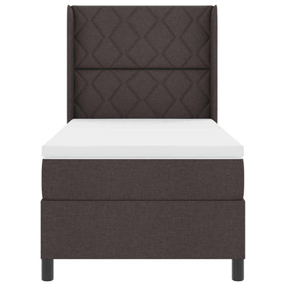 Box Spring Seng Med Madras Mørkebrun 100 X 200 Cm Stof - Billede 8
