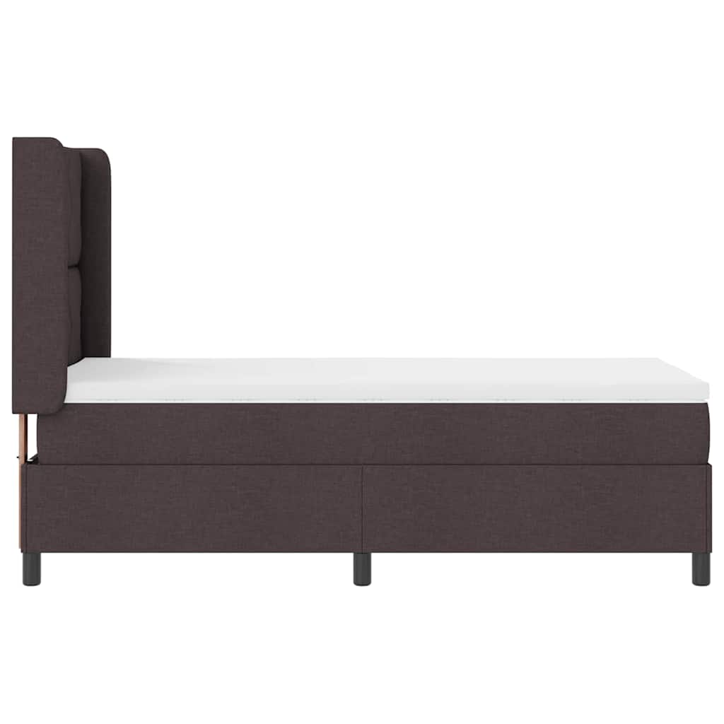 Box Spring Seng Med Madras Mørkebrun 100 X 200 Cm Stof - Billede 9