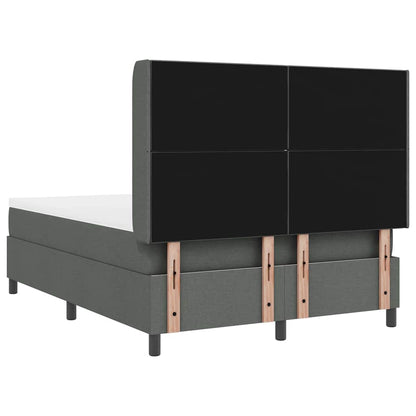 Box Spring Seng Med Madras Mørkegrå 140 X 190 Cm Stof - Billede 9