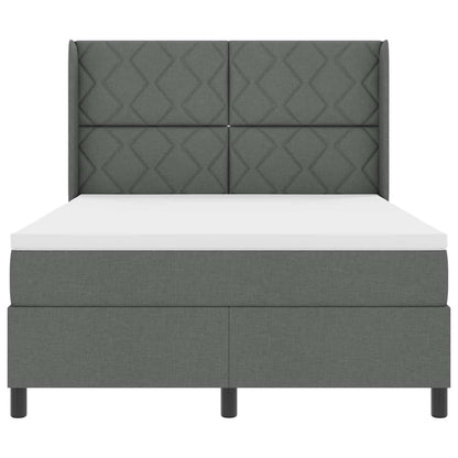 Box Spring Seng Med Madras Mørkegrå 140 X 200 Cm Stof - Billede 9