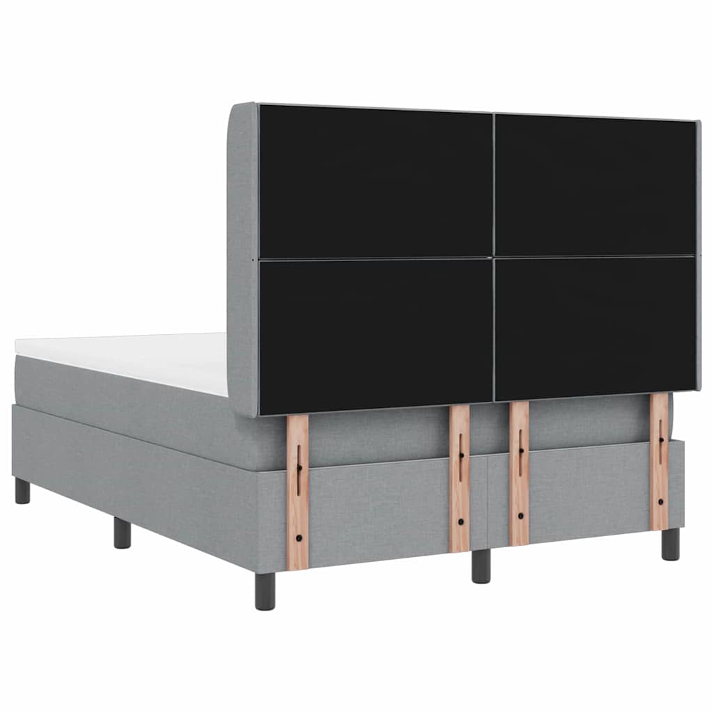 Box Spring Seng Med Madras Lysegrå 160 X 200 Cm Stof - Billede 11
