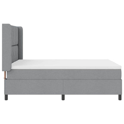 Box Spring Seng Med Madras Lysegrå 160 X 200 Cm Stof - Billede 10
