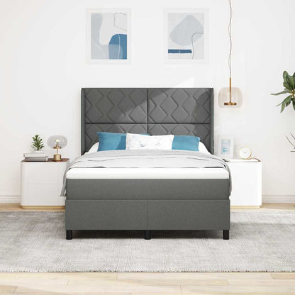 Box Spring Seng Med Madras Mørkegrå 160 X 200 Cm Stof - Billede 5