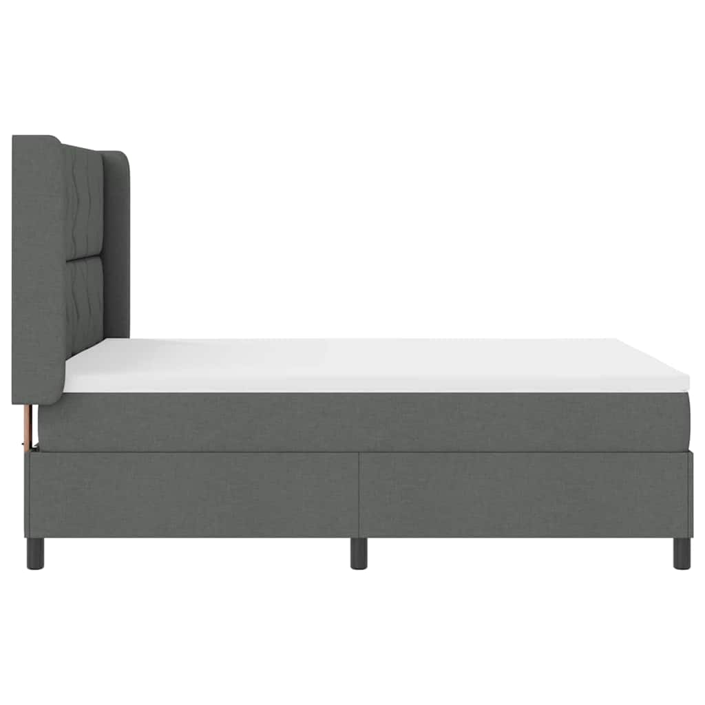 Box Spring Seng Med Madras Mørkegrå 160 X 200 Cm Stof - Billede 10
