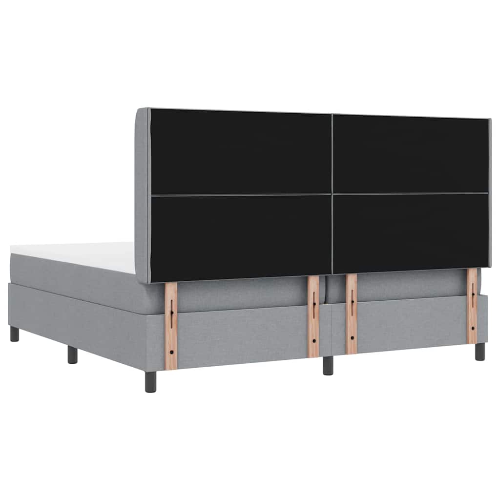 Box Spring Seng Med Madras Lysegrå 200 X 200 Cm Stof - Billede 11