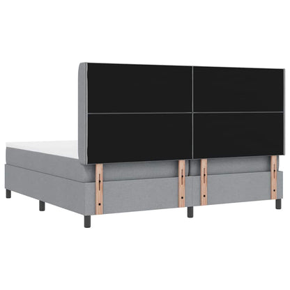 Box Spring Seng Med Madras Lysegrå 200 X 200 Cm Stof - Billede 11