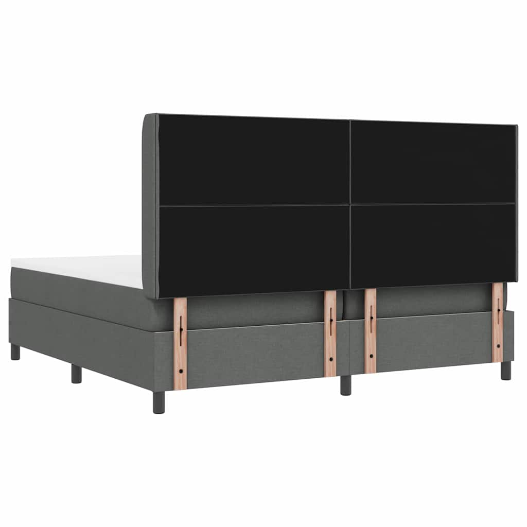 Box Spring Seng Med Madras Mørkegrå 200 X 200 Cm Stof - Billede 11