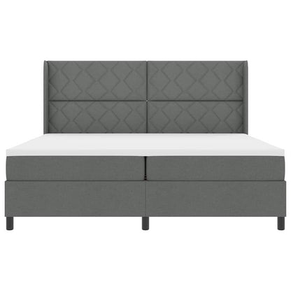 Box Spring Seng Med Madras Mørkegrå 200 X 200 Cm Stof - Billede 9