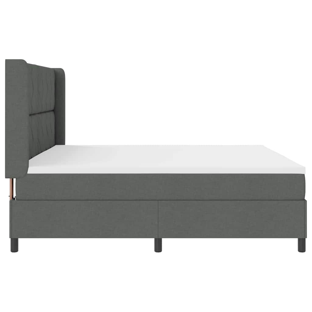 Box Spring Seng Med Madras Mørkegrå 200 X 200 Cm Stof - Billede 10