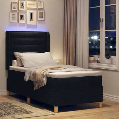 Box Spring Seng Med Madras Sort 100 X 200 Cm Stof - Billede 6