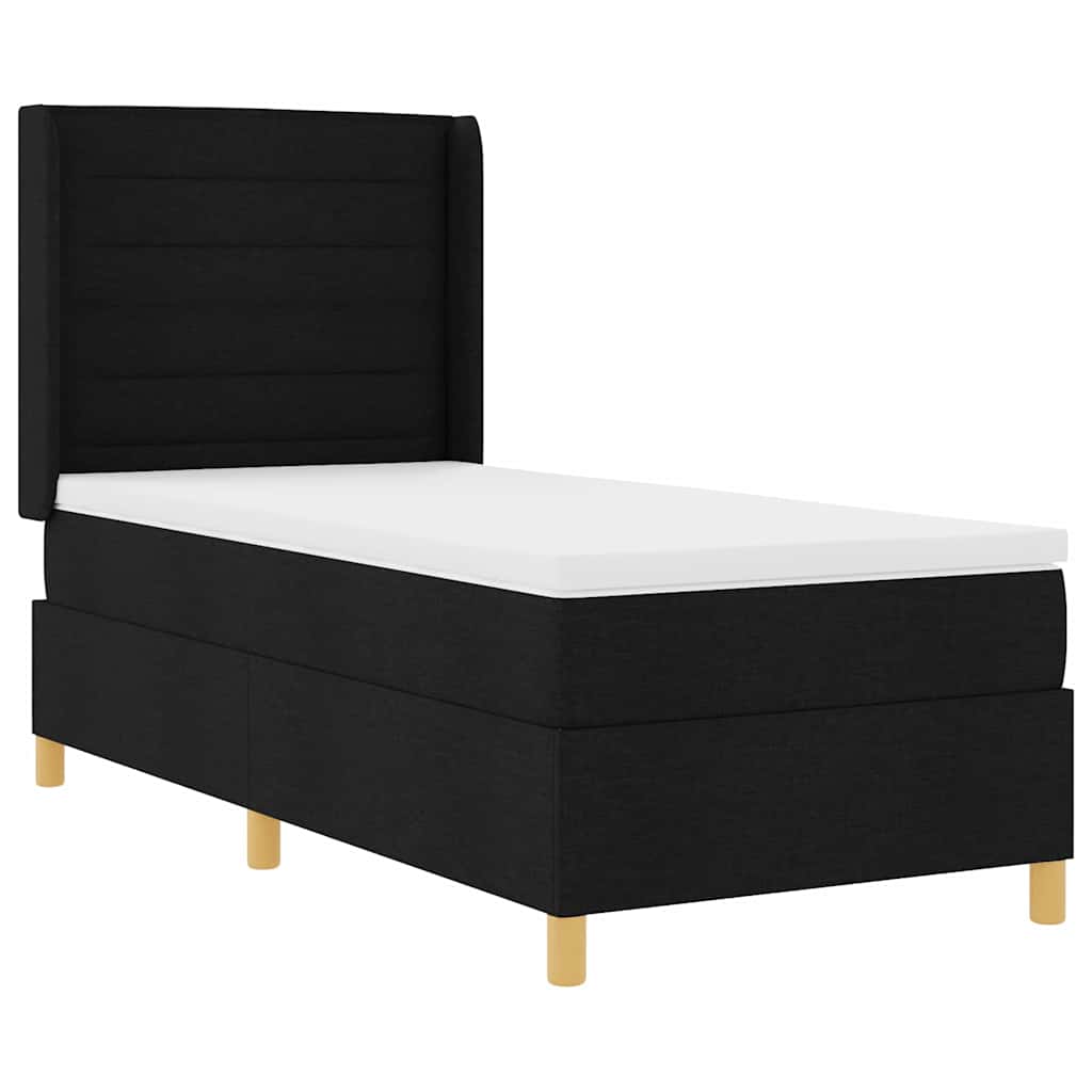 Box Spring Seng Med Madras Sort 100 X 200 Cm Stof - Billede 2