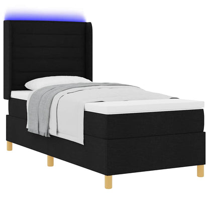 Box Spring Seng Med Madras Sort 100 X 200 Cm Stof - Billede 3