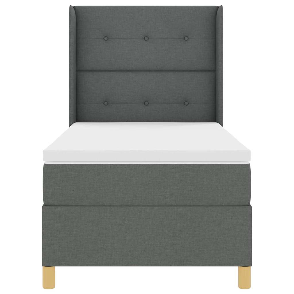 Box Spring Seng Med Madras Grå 100 X 200 Cm Stof - Billede 9