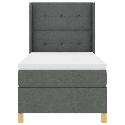 Box Spring Seng Med Madras Grå 100 X 200 Cm Stof - Billede 9