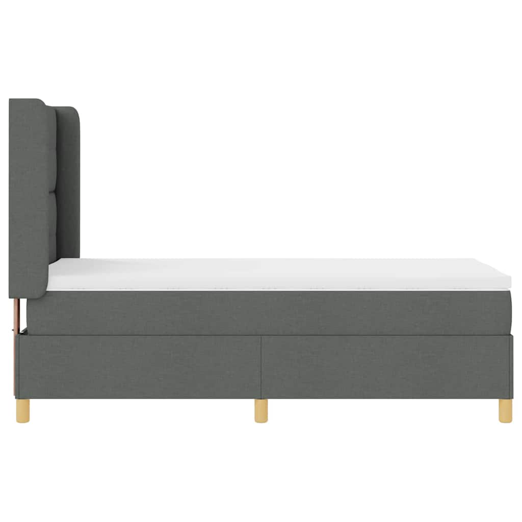 Box Spring Seng Med Madras Grå 100 X 200 Cm Stof - Billede 10
