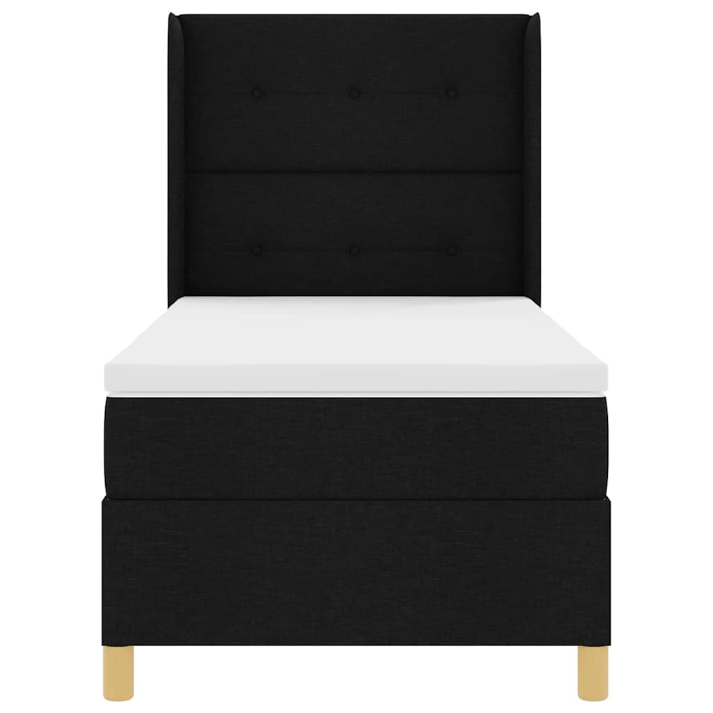 Box Spring Seng Med Madras Sort 100 X 200 Cm Stof - Billede 9