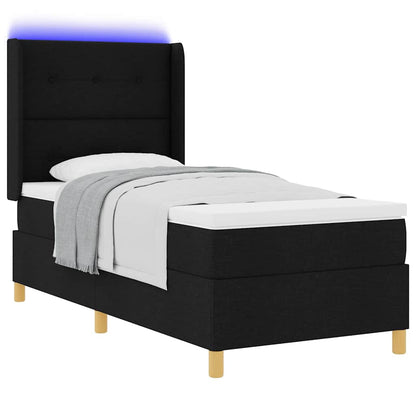 Box Spring Seng Med Madras Sort 100 X 200 Cm Stof - Billede 3