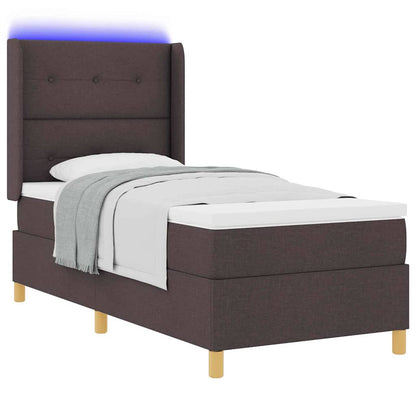 Box Spring Seng Med Madras Brun 100 X 200 Cm Stof - Billede 3