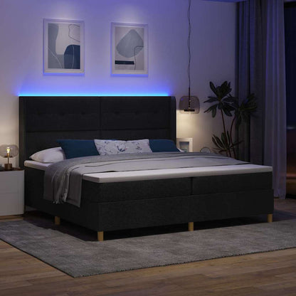 Box Spring Seng Med Madras Sort 200 X 200 Cm Stof - Billede 6
