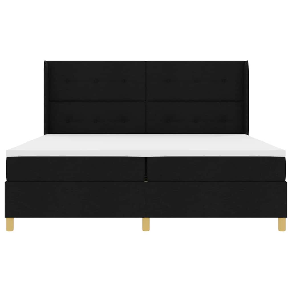 Box Spring Seng Med Madras Sort 200 X 200 Cm Stof - Billede 9