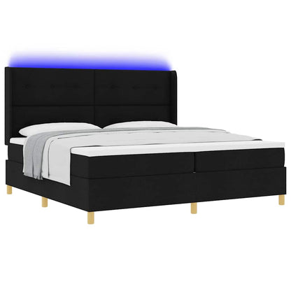 Box Spring Seng Med Madras Sort 200 X 200 Cm Stof - Billede 3