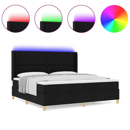 Box Spring Seng Med Madras Sort 200 X 200 Cm Stof - Billede 4