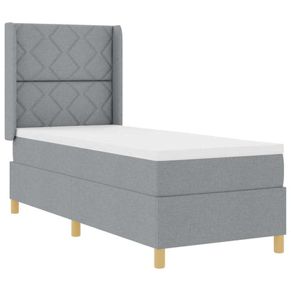 Box Spring Seng Med LED-lysstrimler Stof - Billede 2