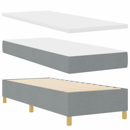 Box Spring Seng Med Madras Lysegrå 80 X 200 Cm Stof - Billede 7