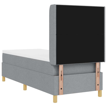 Box Spring Seng Med Madras Lysegrå 80 X 200 Cm Stof - Billede 10