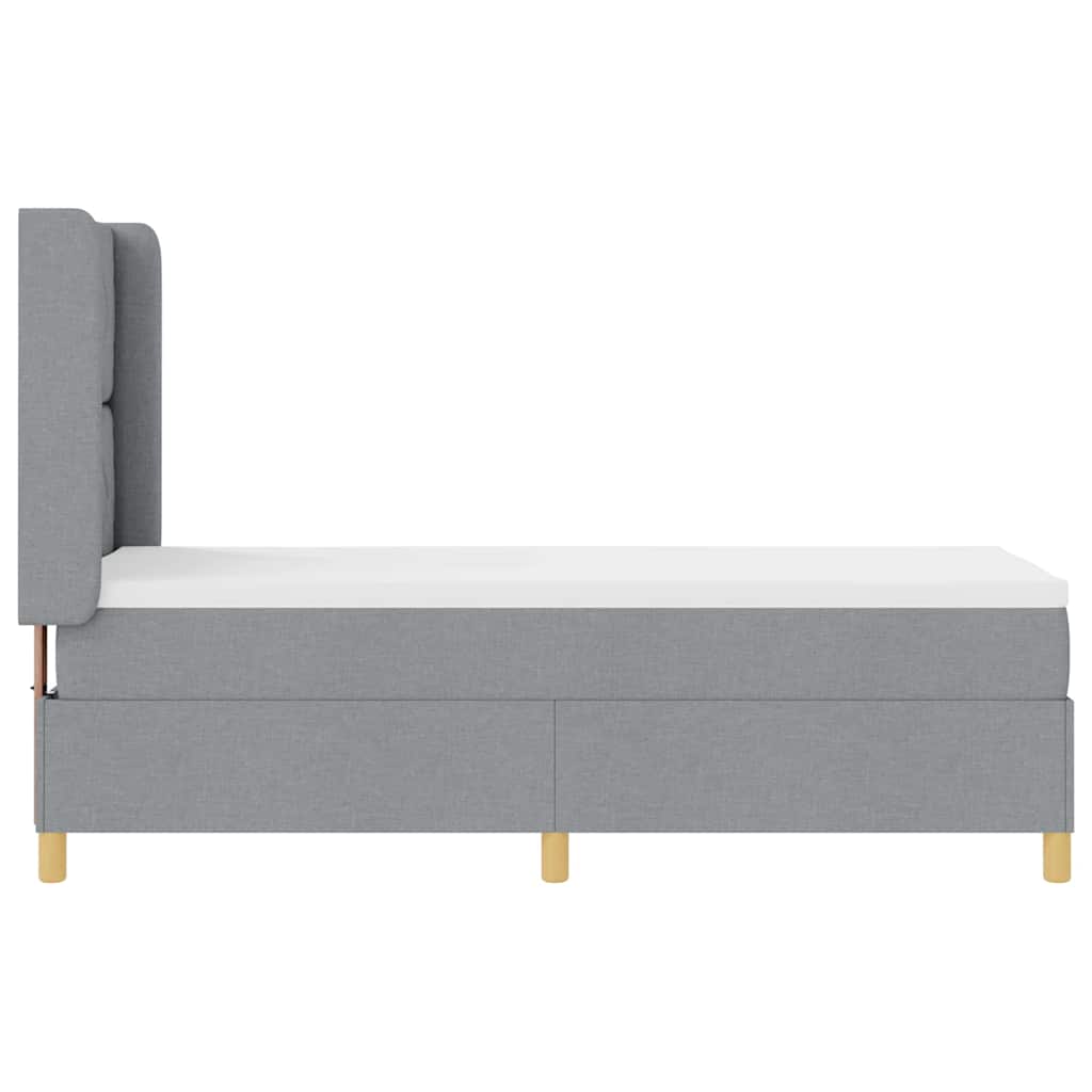 Box Spring Seng Med Madras Lysegrå 80 X 200 Cm Stof - Billede 9