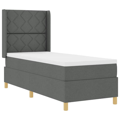 Box Spring Seng Med Madras Grå 80 X 200 Cm Stof - Billede 2