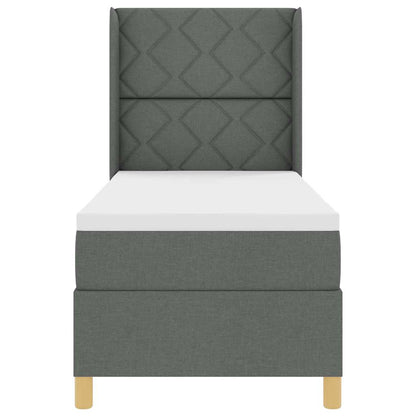 Box Spring Seng Med Madras Grå 80 X 200 Cm Stof - Billede 9