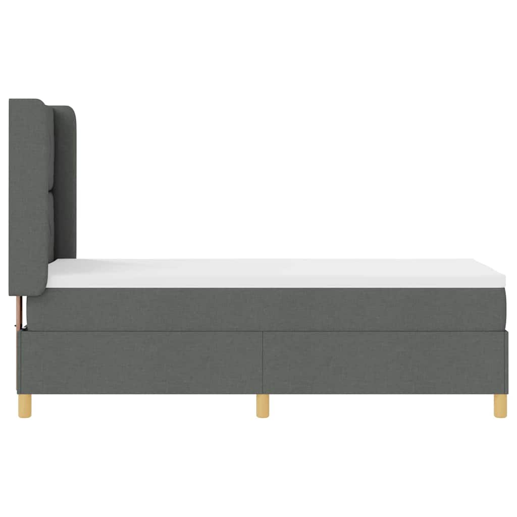 Box Spring Seng Med Madras Grå 80 X 200 Cm Stof - Billede 10