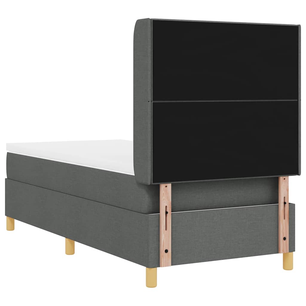 Box Spring Seng Med Madras Lysegrå 90 X 190 Cm Stof - Billede 11