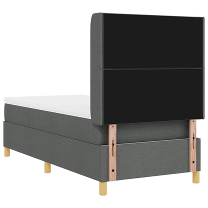 Box Spring Seng Med Madras Grå 90 X 190 Cm Stof - Billede 11