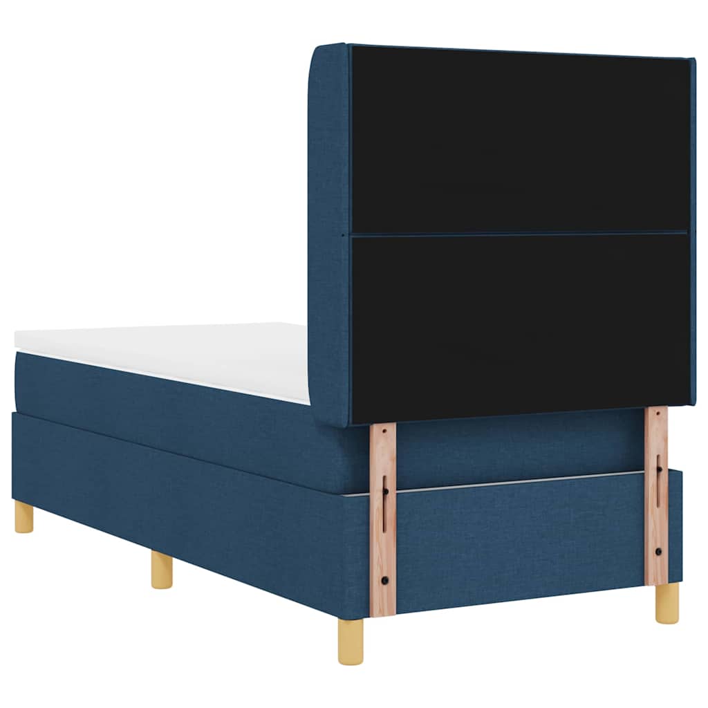 Box Spring Seng Med Madras Blå 90 X 190 Cm Stof - Billede 11