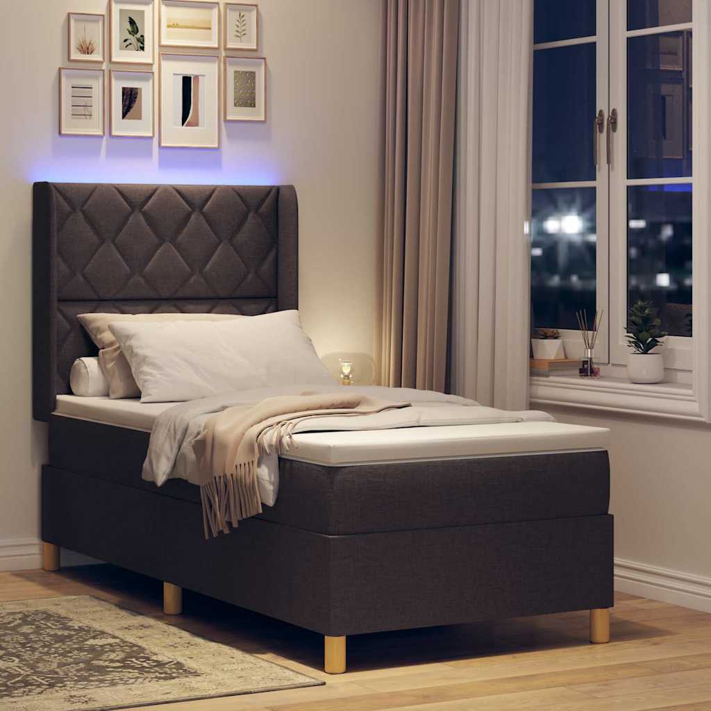 Box Spring Seng Med Madras Brun 100 X 200 Cm Stof - Billede 6