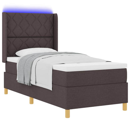 Box Spring Seng Med Madras Brun 100 X 200 Cm Stof - Billede 3
