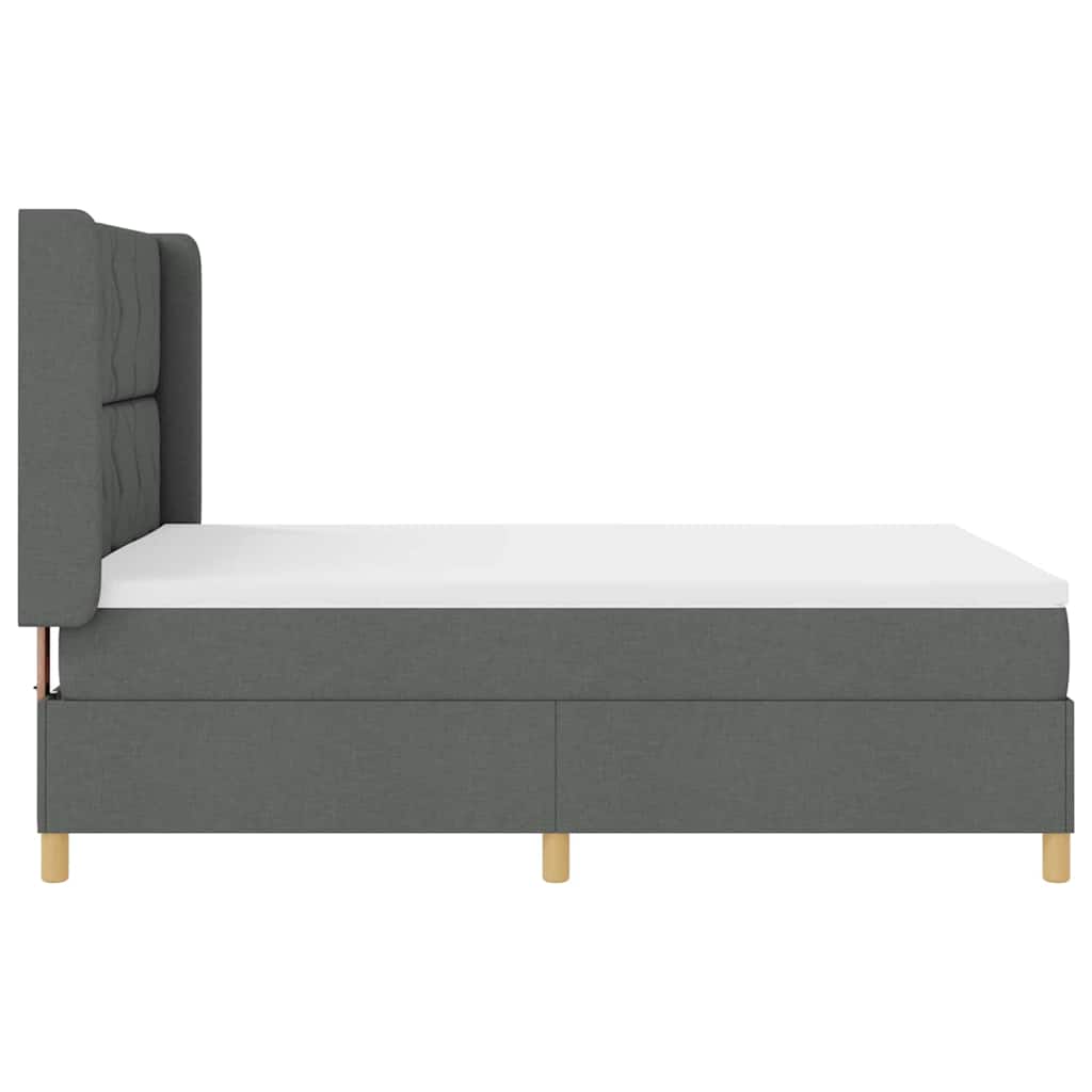 Box Spring Seng Med Madras Grå 140 X 200 Cm Stof - Billede 10