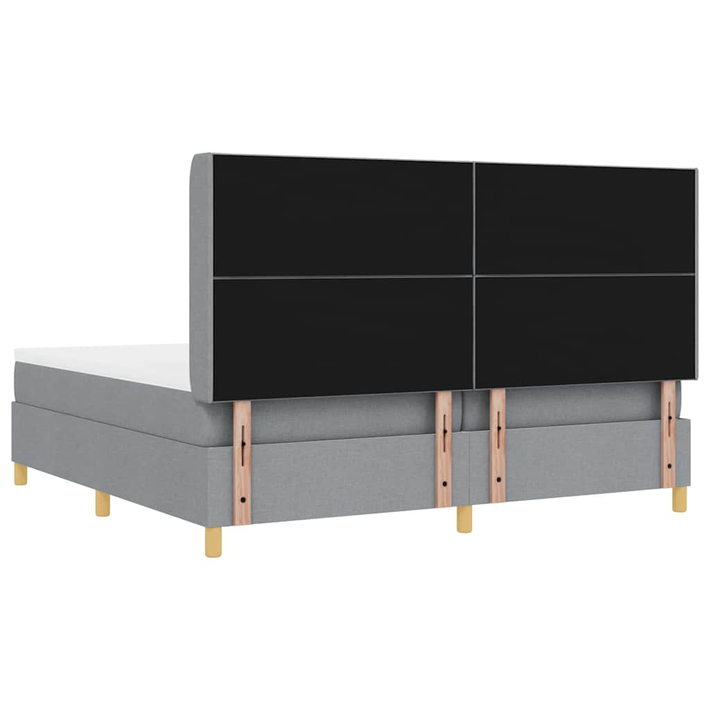 Box Spring Seng Med Madras Lysegrå 200 X 200 Cm Stof - Billede 10