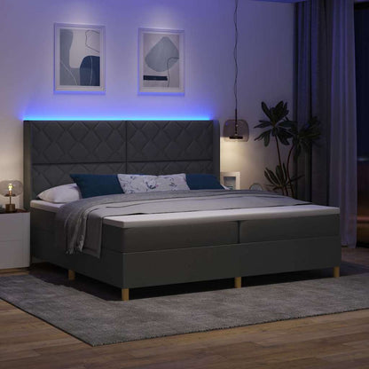 Box Spring Seng Med Madras Grå 200 X 200 Cm Stof - Billede 6