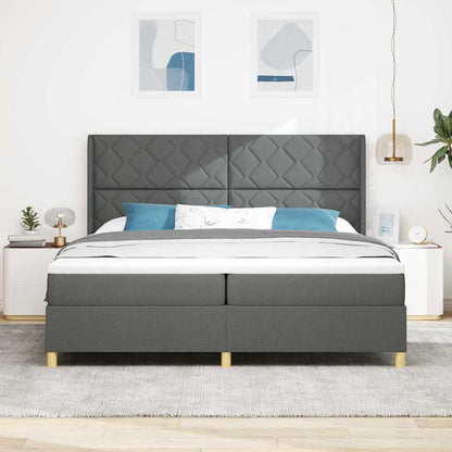 Box Spring Seng Med Madras Grå 200 X 200 Cm Stof - Billede 5