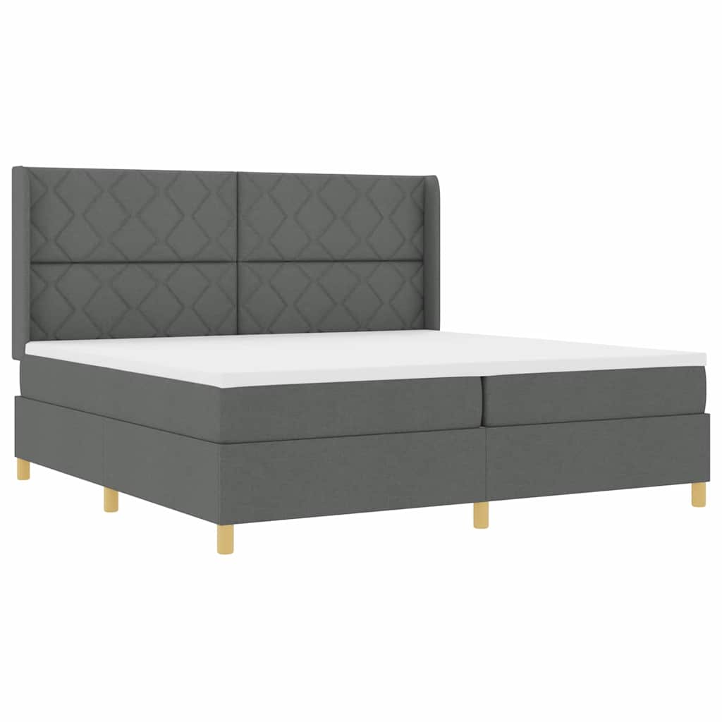 Box Spring Seng Med Madras Grå 200 X 200 Cm Stof - Billede 2